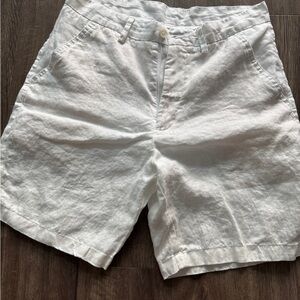 Zara White Flat Front Shorts